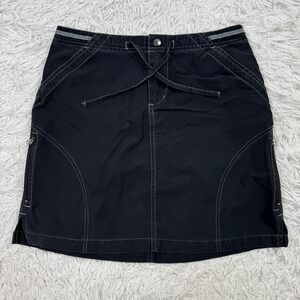 Kuhl Dress Womens Small Black Mini Skirt Drawstring Sporty Cargo Pockets S